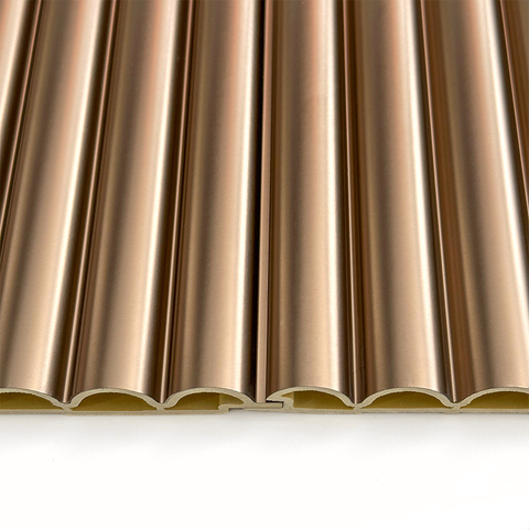 Gold Clustered Pattern WPC Fluted Wall Panels for Indoor 3m