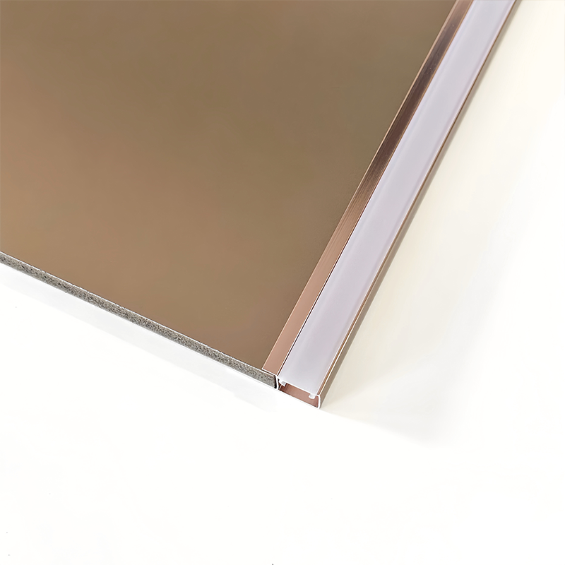 Closing edge line with light for panel