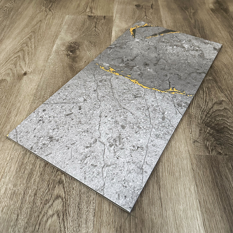 China High Gloss PET golden Marble Bamboo Charcoal veneer panel